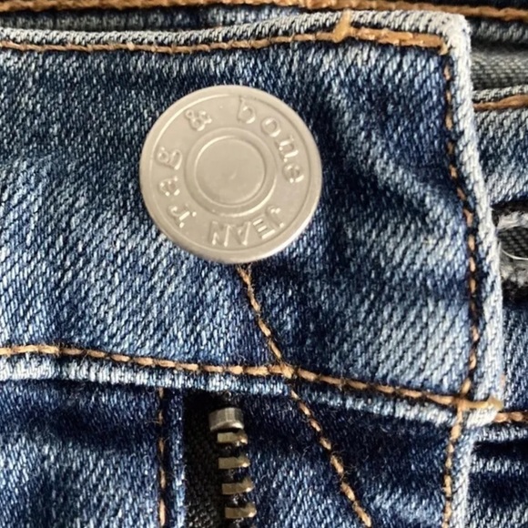 RAG & Bone Frayed Skinny Jeans Women's Size 27 High-rise Blue Wash Denim - Picture 3 of 10